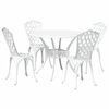 vidaXL Set de masă pentru grădină 5 buc. Alb Aluminiu