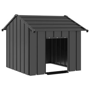 vidaXL Casă pentru c&acirc;ini cu acoperiș 85x107x81 cm oțel galvanizat