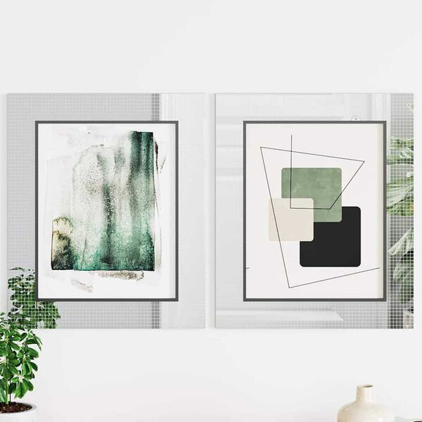 vidaXL Placă Mozaic cu Oglindă 3 pcs Argintiu 100 x 4 cm Sticlă