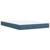 vidaXL Pat box spring cu saltea, albastru &icirc;nchis, 140x190 cm, catifea