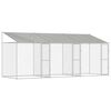 vidaXL Cușcă pentru c&acirc;ini cu acoperiș Argintiu 600 x 200 x 256 cm