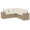 vidaXL Set canapele de grădină cu perne, 5 piese, bej, poliratan