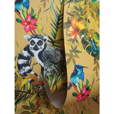 DUTCH WALLCOVERINGS Tapet „Lemur”, ocru