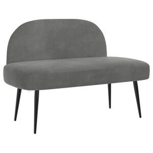 vidaXL Bancă tapițată cu spătar Gri &icirc;nchis 110 x 60 x 76 cm Catifea