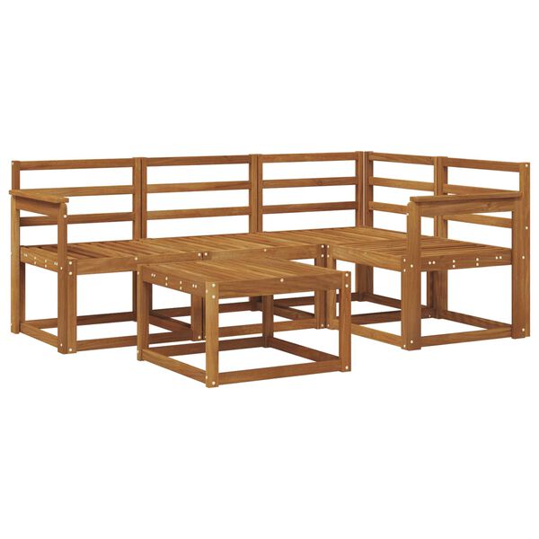 vidaXL Set de canapele de exterior 5 pcs natural Lemn Solid de Acacia