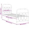 vidaXL Cadru de pat metalic cu tăblie de cap/picioare, alb, 75x190 cm