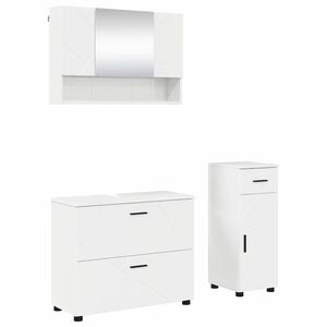 vidaXL Set de mobilier pentru baie 3 buc. Alb lucios 76,5 x 35 x 64 cm