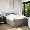 vidaXL Pat box spring cu saltea, gri taupe, 120x200 cm, textil