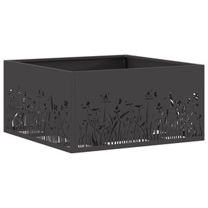 vidaXL Bol de foc Negru 60 x 60 x 30 cm Oțel rezistent de intemperii