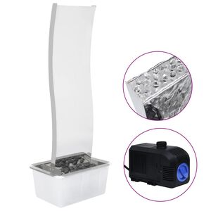 vidaXL F&acirc;nt&acirc;nă de grădină cu pompă, 130 cm, oțel inoxidabil, curbat