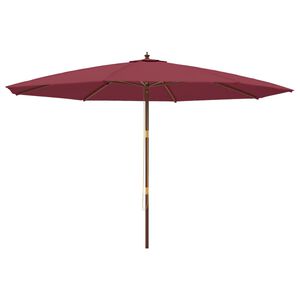 vidaXL Umbrelă soare de grădină stâlp din lemn, roșu bordo, 400x273 cm