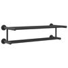 vidaXL Suport pentru prosoape Negru 61 x 23 x 17 cm Oțel inoxidabil