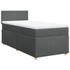 vidaXL Pat box spring cu saltea, gri &icirc;nchis, 90x200 cm, textil