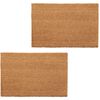 vidaXL Covoare ușă, fibră nucă cocos, 2 buc, 24 mm, 40x60 cm, natural