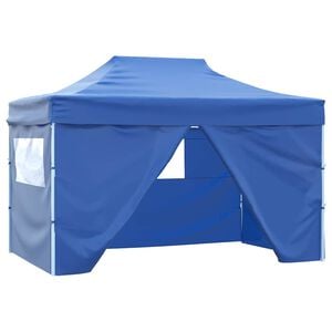 vidaXL Cort de petrecere pliabil cu 4 pereți, albastru, 3 x 4 m, oțel
