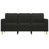 vidaXL Canapea cu 3 locuri, negru, 180 cm, material textil