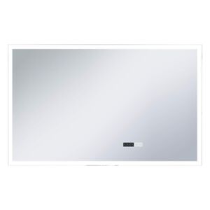 vidaXL Oglindă cu LED de baie cu senzor tactil și afișaj oră 100x60 cm