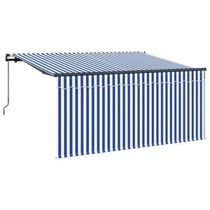 vidaXL Cortina Retractabilă Manual Albastru și Alb 300 x 200 cm