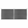 vidaXL Set panouri gard, 353x146 cm, negru, WPC