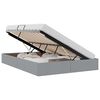 vidaXL Pat cu storage cu depozitare Gri deschis 135 x 190 cm Țesătură
