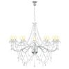 vidaXL Candelabru reglabil cu mărgele E14 Metal și acril Crom