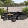 vidaXL Set de canapele pentru grădină 12 pcs Negru Rattan poli