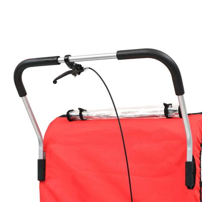 vidaXL Remorcă bicicletă & cărucior 2-în-1, negru și roșu