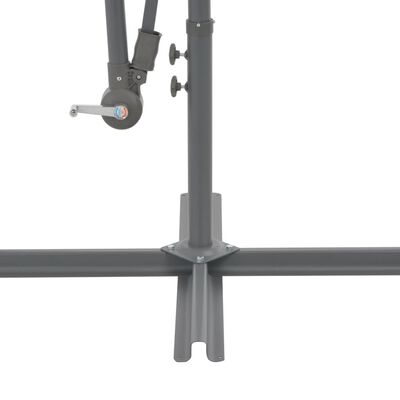 vidaXL Umbrelă suspendată cu stâlp din aluminiu, cărămiziu, 300 cm