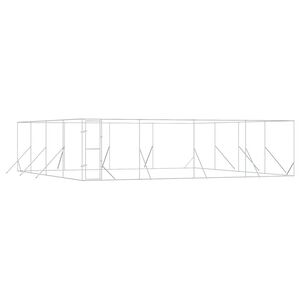 vidaXL Padoc de exterior pentru c&acirc;ini argintiu 8x8x2 m oțel galvanizat