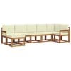 vidaXL Set de canapele de exterior 7 buc. Natural și Crem