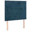 vidaXL Tăblie de pat cu LED, albastru &icirc;nchis, 100x5x118/128cm, catifea