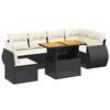 vidaXL Set canapele de grădină cu perne, 7 piese, negru, poliratan