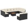 vidaXL Set mobilier de grădină cu perne, 13 piese, negru, poliratan