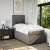 vidaXL Pat box spring cu saltea, gri taupe, 90x190 cm, textil