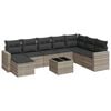 vidaXL Set canapele de grădină cu perne, 9 piese gri deschis poliratan