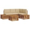 vidaXL 5 buc. Set de canapele de exterior Natural și Bej