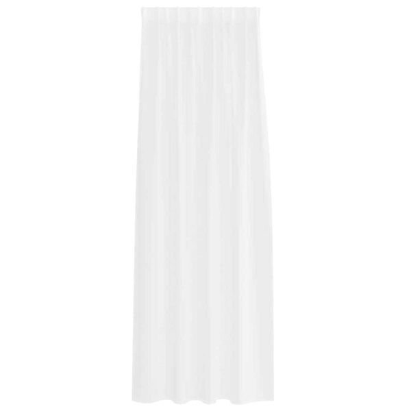 vidaXL Cortină din Voile cu perdele 2 pcs Alb 225 x 140 cm Poliester