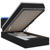 vidaXL Pat Ottoman cu Saltea și LED Negru 80 x 200 cm Țesătură