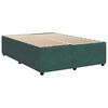 vidaXL Pat box spring cu saltea, verde &icirc;nchis, 140x200 cm, catifea