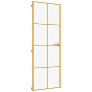 vidaXL Ușă interior Slim auriu 76x201,5 cm sticlă securizată/aluminiu