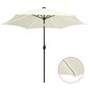 vidaXL Umbrelă de soare cu LED-uri, st&acirc;lp aluminiu, alb nisipiu, 300cm