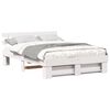 vidaXL Cadru de pat cu headboard Alb 150 x 200 cm Lemn de pin masiv