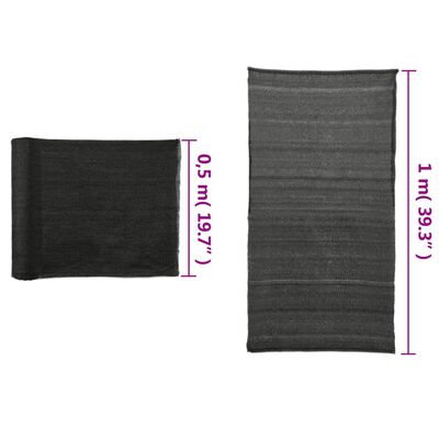 vidaXL Plasă protecție vizuală, negru, 1x25 m, HDPE