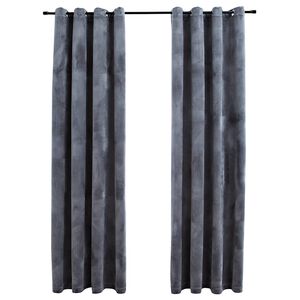 vidaXL Draperii opace cu inele, 2 buc., antracit, 140x175 cm, catifea