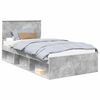 vidaXL Cadru de pat Gri Concret 100 x 200 cm Lemn de pin masiv