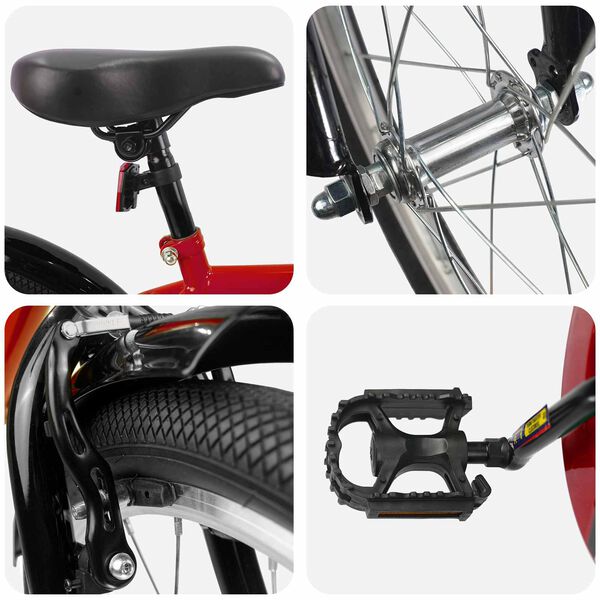 vidaXL Bicicletă pentru Copii 18 Inci pentru 5-7 ani Roșu