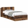 vidaXL Cadru de pat cu depozitare cu headboard Lemn vechi 75 x 190 cm