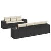 vidaXL Set mobilier de grădină cu perne, 8 piese, negru, poliratan