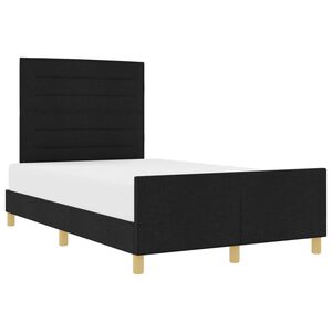 vidaXL Cadru de pat cu headboard Negru 160 x 200 cm țesătură