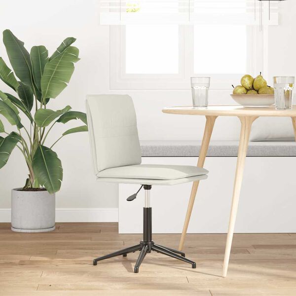 vidaXL Scaun de bucătărie, crem, catifea